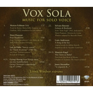 VOX SOLA - MUSIC FOR SOLO VOICE