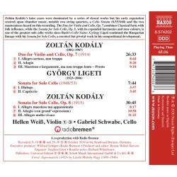 KODALY/LIGETI: SONATA FOR SOLO CELLO
