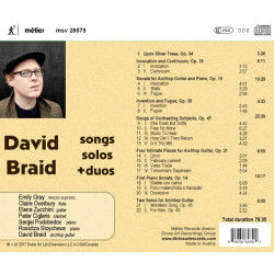 David Braid: Songs, Solos + Duos
