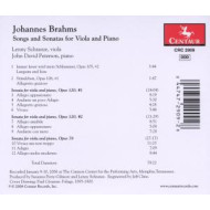 SONGS AND SONATAS FOR VIOLA AND PIANO