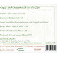 ORGEL UND CLAVIERMUSIK AUS DER ZIPS