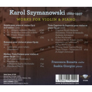 SZYMANOWSKI: WORKS FOR VIOLIN & PIANO