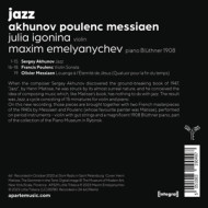 JAZZ - AKHUNOV, POULENC, MESSIAEN