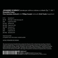 JOHANNES SCHENCK: SUONATE PER VIOLINO E VIOLONE O CIMBALO OP. 7 - VOL. 1