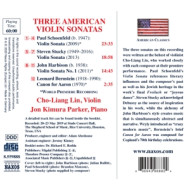 THREE AMERICAN VIOLIN SONATAS