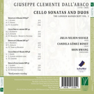 DALL'ABACO: CELLO SONATAS AND DUOS - THE LONDON MANUSCRIPT VOL. I