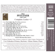 PFITZNER: COMPLETE LIEDER VOL. 5
