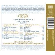 LECLAIR VIOLIN SONATAS BOOK 3: OP.5 NOS.5-8