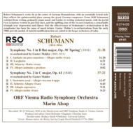 SCHUMANN: SYMPHONY NO. 1 SPRING - SYMPHONY NO. 2 (RE-ORCHESTRATED BY GUSTAV MAHLER)