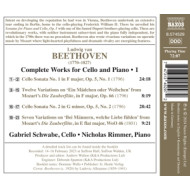 BEETHOVEN: COMPLETE WORKS FOR CELLO & PIANO, VOL. 1