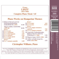 LISZT: COMPLETE PIANO MUSIC, VOL. 65 - PIANO WORKS ON HUNGARIAN THEMES