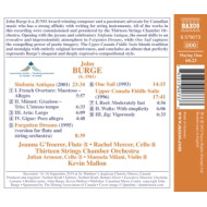 JOHN BURGE: SINFONIA ANTIQUA - FORGOTTEN DREAMS 1 - ONE SAIL 2 - UPPER CANADA FIDDLE SUITE