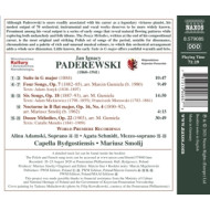 PADEREWSKI SONGS AND SONGS AND MELODIES