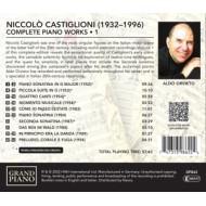 CASTIGLIONI: COMPLETE PIANO WORKS, VOL. 1