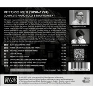 VITTORIO RIETI: COMPLETE PIANO SOLO & DUO WORKS