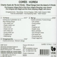 KOREA-RITUAL SONGS FROM