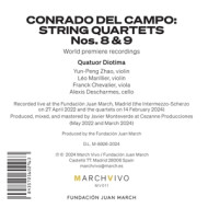 CONRADO DEL CAMPO: STRING QUARTETS NOS. 8 & 9 (LIVE)