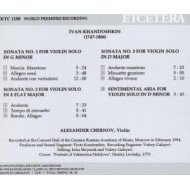 SONATS FOR VIOLIN SOLO