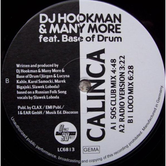 DJ Hookman & Many More Feat. Base Of Drum Calinca (12-Inch Single) | Lemezkuckó CD bolt