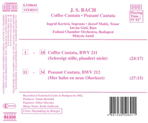 CANTATAS/BWV 211/BWV 212<br/><h5>Megjelenés: 1993-03-26</h5>