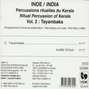 INDIA-RITUAL PERCUSSION 2<br/><h5>Megjelenés: 1998-12-06</h5>