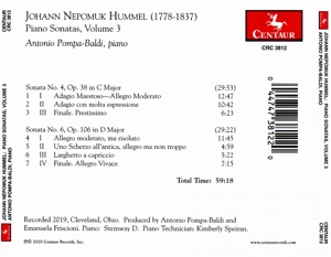 HUMMEL: PIANO SONATAS VOL. 3<br/><h5>Megjelenés: 2021-01-15</h5>