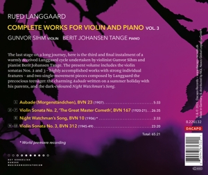 RUED LANGGAARD: COMPLETE WORKS FOR VIOLIN & PIANO VOL.3<br/><h5>Megjelenés: 2021-02-05</h5>