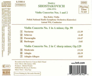 VIOLIN CONCERTOS 1&2<br/><h5>Megjelenés: 1997-12-11</h5>