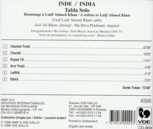 INDIA-TABLA SOLO<br/><h5>Megjelenés: 1998-04-23</h5>