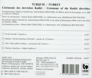 TURQUIE-CEREMONIE DES DERVICHES KADIRI<br/><h5>Megjelenés: 1998-04-23</h5>