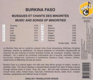 BURKINA FASO-MUSIC & SONG<br/><h5>Megjelenés: 1998-04-23</h5>