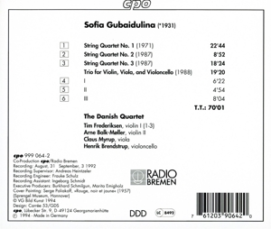 STRING QUARTETS 1-3<br/><h5>Megjelenés: 1994-03-28</h5>