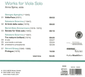 WORKS FOR VIOLA SOLO<br/><h5>Megjelenés: 2013-08-01</h5>