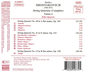 COMPLETE STRING QUARTETS6<br/><h5>Megjelenés: 1998-06-22</h5>