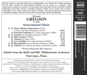 EDWARD GREGSON: INSTRUMENTAL MUSIC<br/><h5>Megjelenés: 2021-04-09</h5>