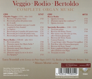 VEGGIO/RODIO/BERTOLDO: COMPLETE ORGAN MUSIC<br/><h5>Megjelenés: 2021-06-04</h5>