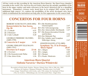 CONCERTOS FOR FOUR HORNS<br/><h5>Megjelenés: 2012-01-23</h5>