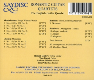 ROMANTIC GUITAR QUARTETS<br/><h5>Megjelenés: 2008-04-11</h5>