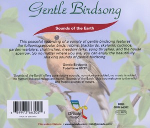 SOUNDS OF THE EARTH -GENTLE BIRDSONGS<br/><h5>Megjelenés: 2012-03-01</h5>