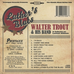 LUTHER'S BLUES - A TRIBUTE TO LUTHER ALLISON<br/><h5>Megjelenés: 2013-06-06</h5>