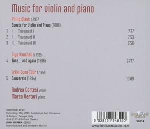 MUSIC FOR VIOLIN & PIANO<br/><h5>Megjelenés: 2014-09-05</h5>