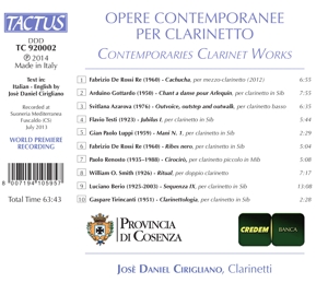 OPERERE CONTEMPORANEE PER CLARINETTO<br/><h5>Megjelenés: 2014-09-08</h5>