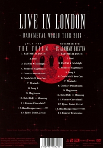 LIVE IN LONDON: BABYMETAL WORLD TOUR 2014<br/><h5>Megjelenés: 2015-10-29</h5>