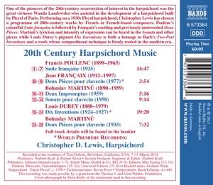 20TH CENTURY HARPDICHORD MUSIC<br/><h5>Megjelenés: 2015-09-24</h5>