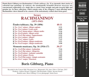 RACHMANINOV: ETUDES-TABLEAUX OP.39/MOMENTS MUSICAUX<br/><h5>Megjelenés: 2016-05-02</h5>