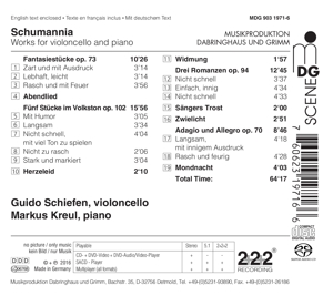 SCHUMANNIA - WORKS FOR VIOLONCELLO AND PIANO<br/><h5>Megjelenés: 2016-09-10</h5>