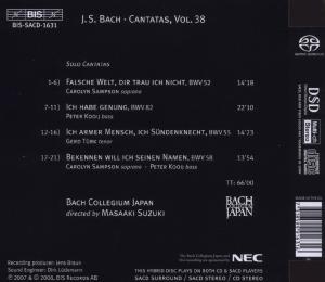 CANTATAS VOL.38<br/><h5>Megjelenés: 2008-02-27</h5>