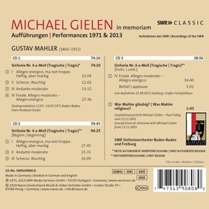 IN MEMORIAM MICHAEL GIELEN: MAHLER - SINFONIE NR.6<br/><h5>Megjelenés: 2019-08-05</h5>