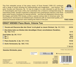 ERNST KRENEK: PIANO MUSIC, VOLUME TWO<br/><h5>Megjelenés: 2020-07-03</h5>