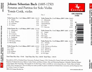 BACH: SONATAS AND PARTITAS FOR SOLO VIOLIN<br/><h5>Megjelenés: 2020-09-11</h5>